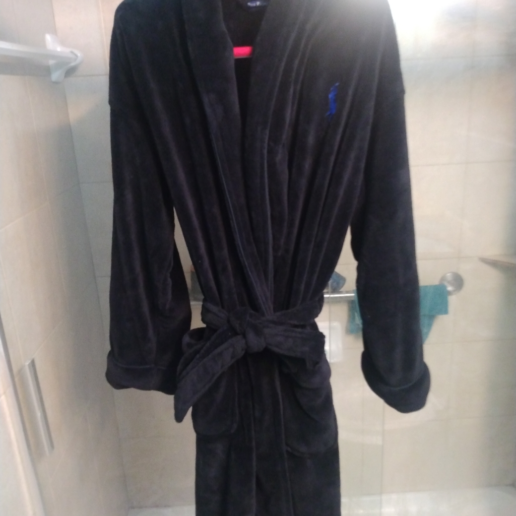 Ralph Lauren Polo Men's Black Velour Robe Size O/S